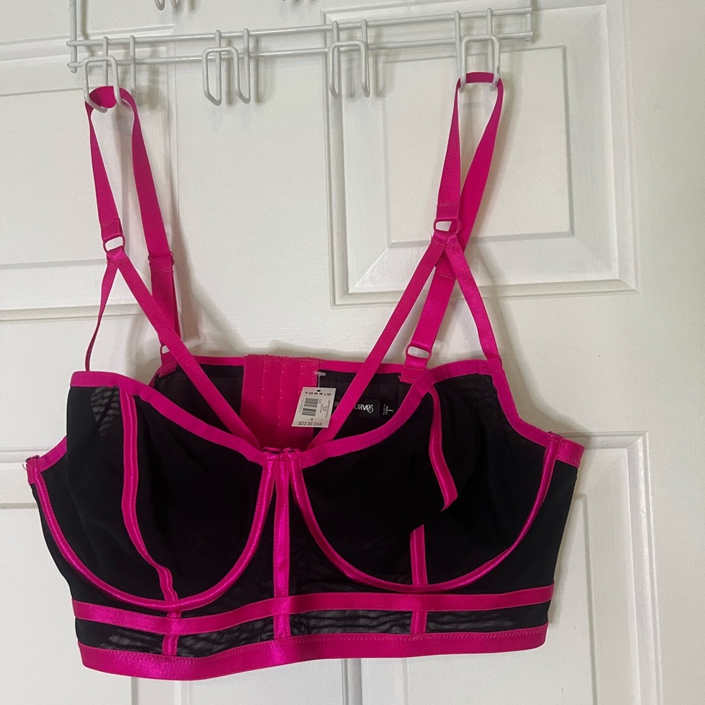 Torrid Black and Hot Pink Underwire Bra